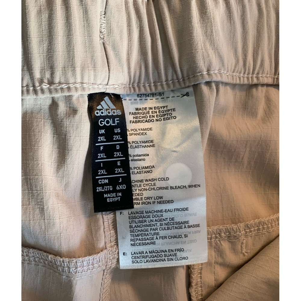 NWT Adidas Golf Ripstop Shorts Men's 2XL Taupe Tan Wicking Lightweight Pockets - Picture 6 of 6